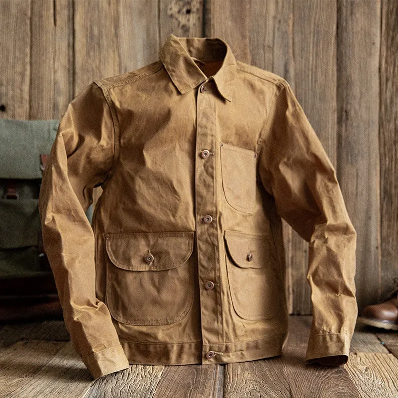 Men's Vintage Casual Oil Waxed Canvas Jacket