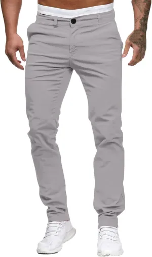 Men's Waterproof Hiking Pants Slim Fit Joggers Stretch Quick Dry Outdoor Pants with Pockets Skinny Buttoned Trousers