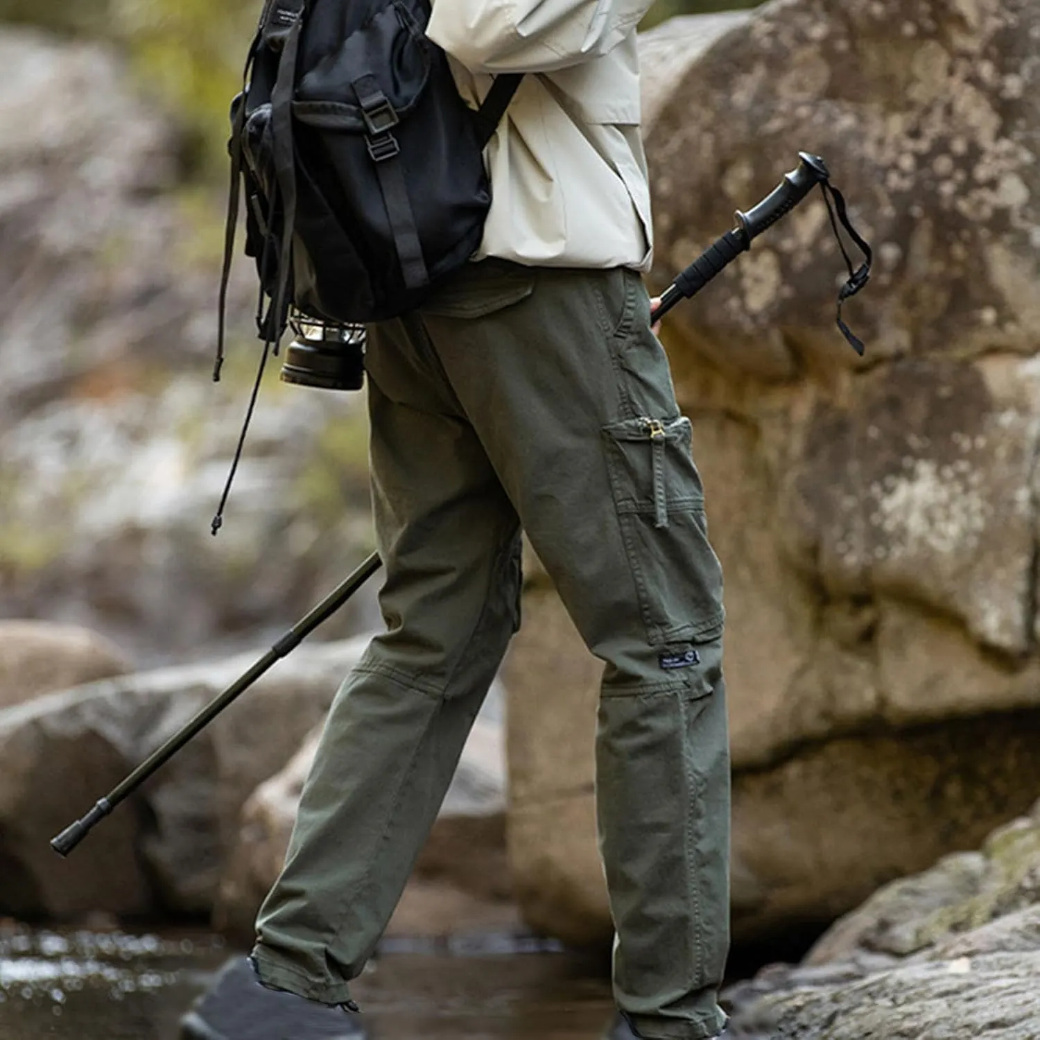 Mens Work Pants Casual Elastic Waist Spring Trendy 2025 Athletic Pants with Pocket Outdoor Tactical Hiking Pants