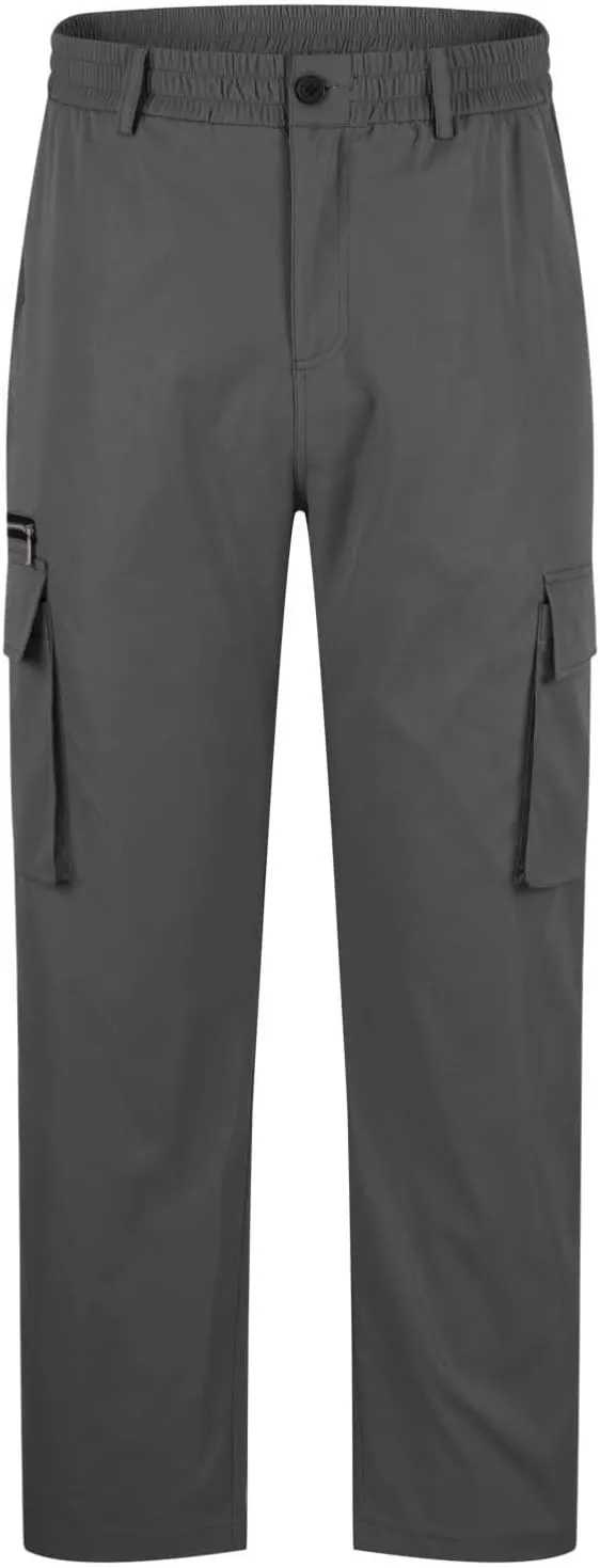 Mens Work Pants Casual Regular Fit Lightweight Stretch Chino Pant Straight Leg Golf Outdoor Cargo Pants Trousers