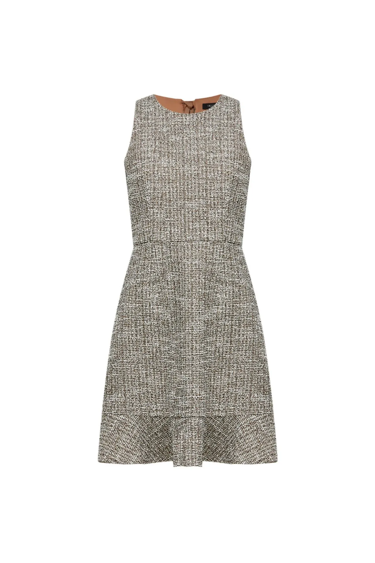Mermaid Hem Bow Back Tweed Dress
