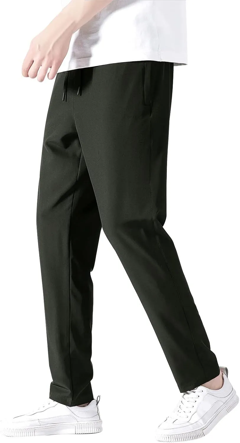 MIDOO Cargo Pants for Men Casual Drawstring Elastic Waist Sweatpants Regular Jogger Pants Loose Workout Trousers Pockets