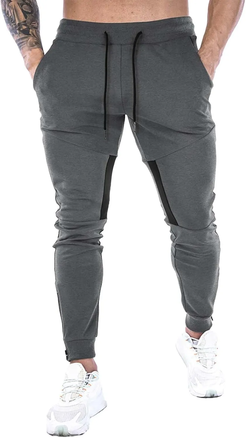MIDOO Mens Fleece Sweatpants Tall Casual Solid Jogger Pants Lightweight Breathable Joggers Straight Leg Workout Pants