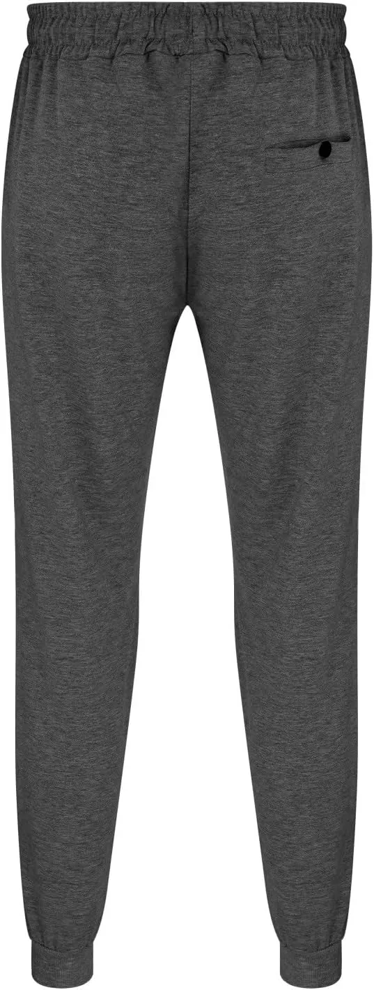 MIDOO Mens Fleece Sweatpants Tall Casual Solid Jogger Pants Lightweight Breathable Joggers Straight Leg Workout Pants