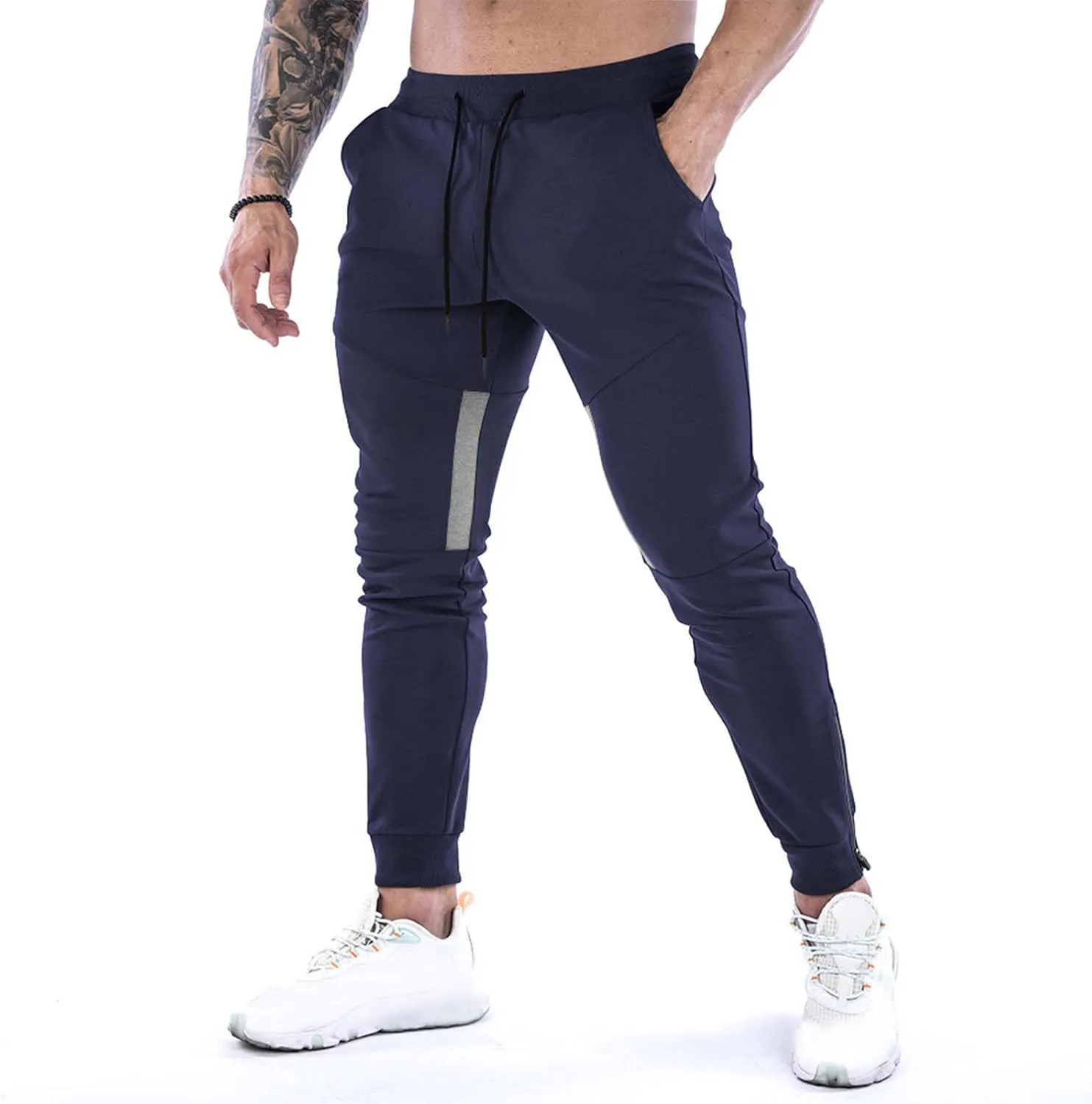 MIDOO Mens Fleece Sweatpants Tall Casual Solid Jogger Pants Lightweight Breathable Joggers Straight Leg Workout Pants
