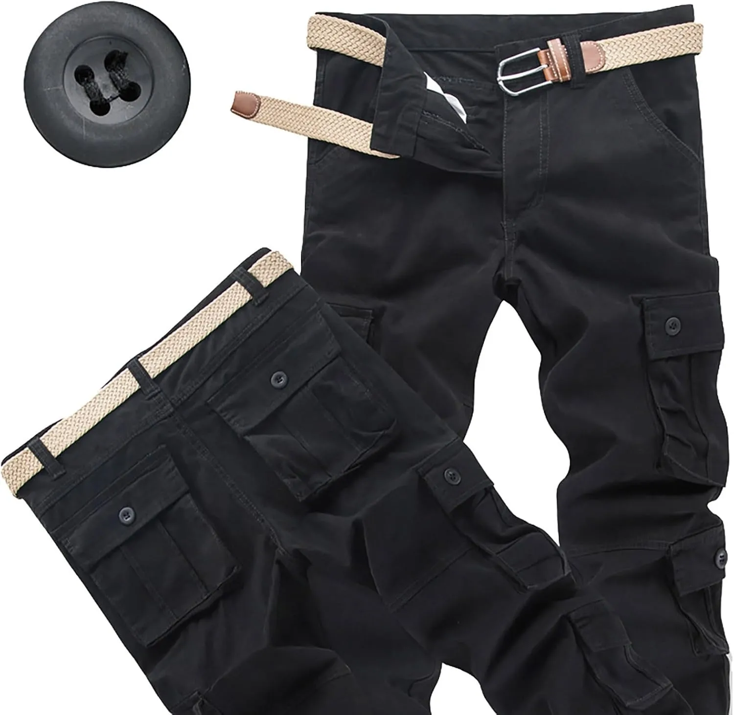 MIDOO Mens Pants Casual Stretch Stretch Joggers Drawstring Elastic Waist Gym Workout Runing Athletic Track Pants Trousers