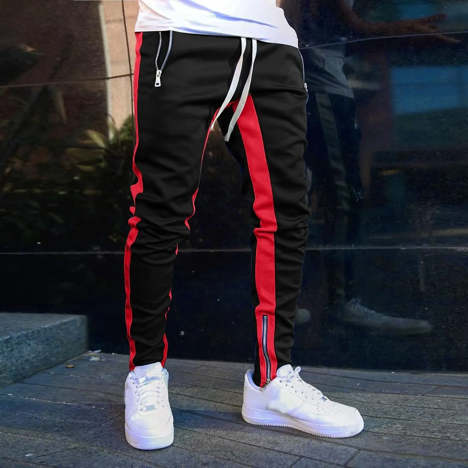 MIDOO Mens Pants Slim Fit Baggy Casual Yoga Pants Drawstring Athletic Pants Lightweight Joggers with Pockets