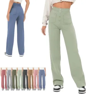 Miracharm Pants, Flexipants - Women's Casual High Waist Stretch Pants, High-Waisted Elastic Casual Pant for Women