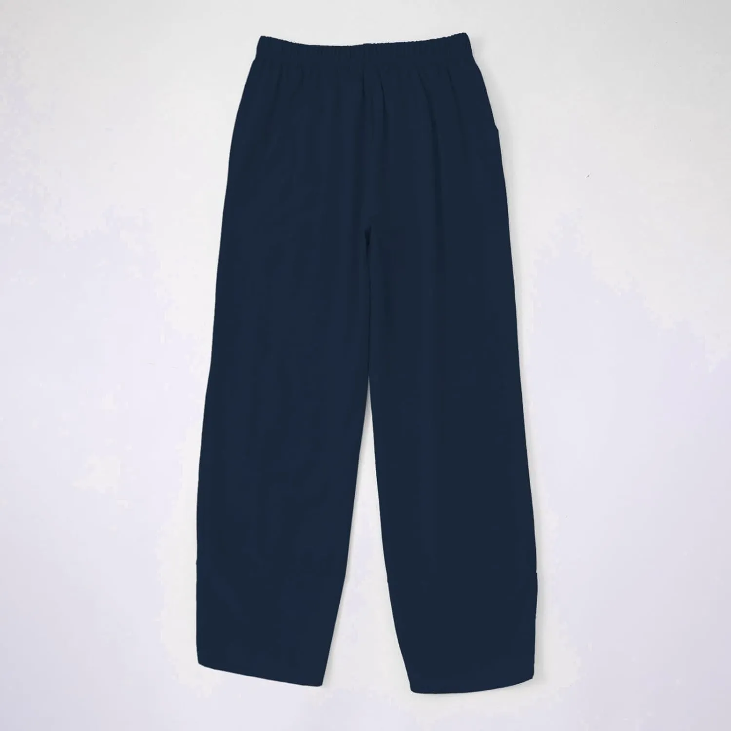 Miyaomn Linen Pants for Women Casual Summer Elastic Waist Capri Pants Solid Color Loose Wide Leg Cropped Trousers with Pocket