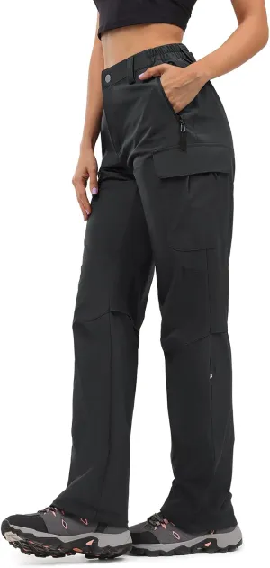 Moosehill Women's-Hiking-Pants-Cargo-Quick-Dry-Stretch-Lightweight Work Outdoor Pants with 5 Deep Pockets