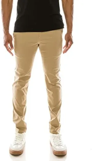 NE PEOPLE Mens Chino Pants  Basic Classic Slim Fit Twill Stretch Solid Casual Work Trouser