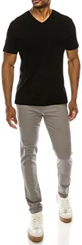 NE PEOPLE Mens Chino Pants  Basic Classic Slim Fit Twill Stretch Solid Casual Work Trouser
