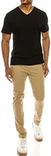 NE PEOPLE Mens Chino Pants  Basic Classic Slim Fit Twill Stretch Solid Casual Work Trouser