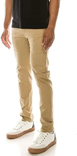 NE PEOPLE Mens Chino Pants  Basic Classic Slim Fit Twill Stretch Solid Casual Work Trouser