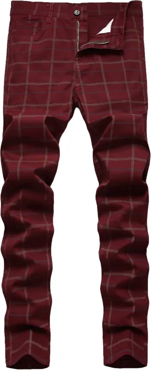 NOVOCCT Mens Dress Pants - Slim Fit Mens Casual Pants - Flat Front Stretch Skinny Business Casual Dress Chinos Pants for Men