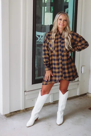 Oversized Flannel Tunic