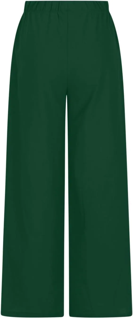 Palazzo Pants for Women Summer Cotton Linen Long Pants Loose Flowy Wide Leg Pants Vacation Beach Trousers with Pocket