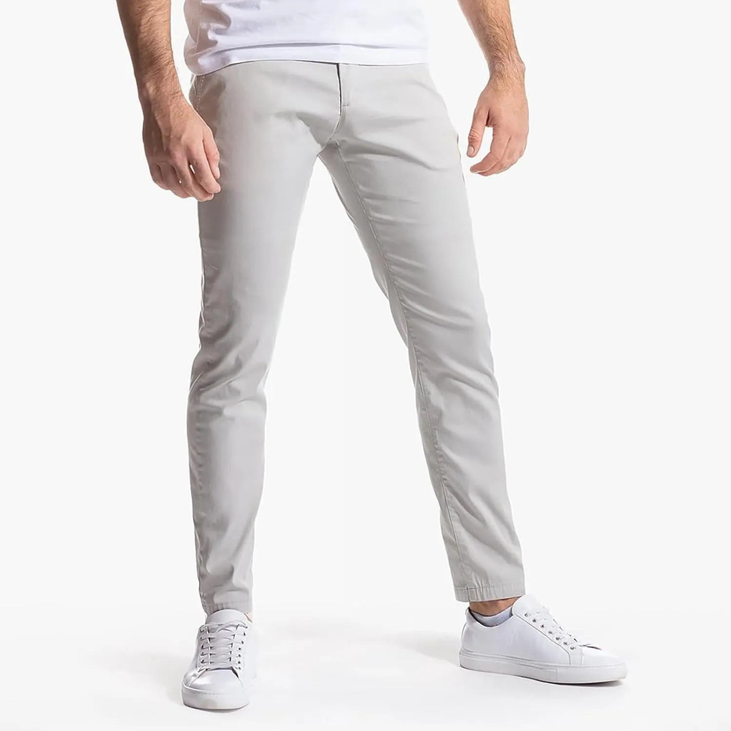 Pants for Men Slim Fit Men's Classic Veneer Crease Flat Head Chinos Mature Men's Straight Leg Pants