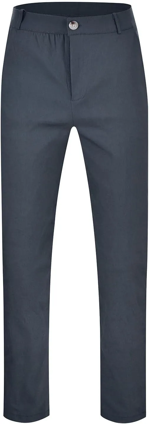 Pants for Men Slim Fit Men's Classic Veneer Crease Flat Head Chinos Mature Men's Straight Leg Pants