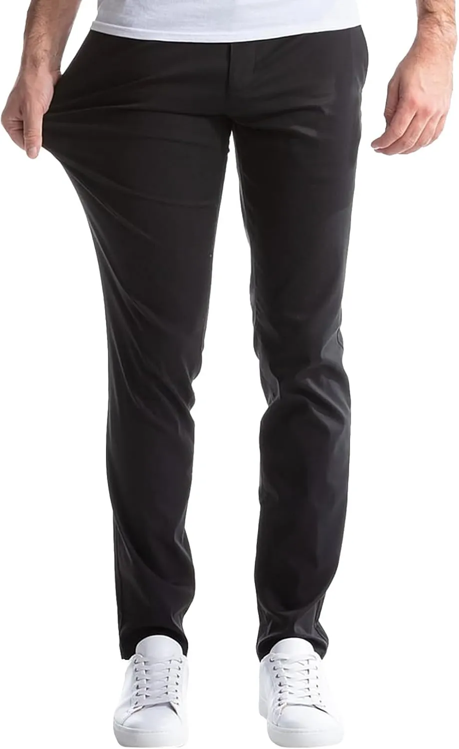Pants for Men Slim Fit Men's Classic Veneer Crease Flat Head Chinos Mature Men's Straight Leg Pants