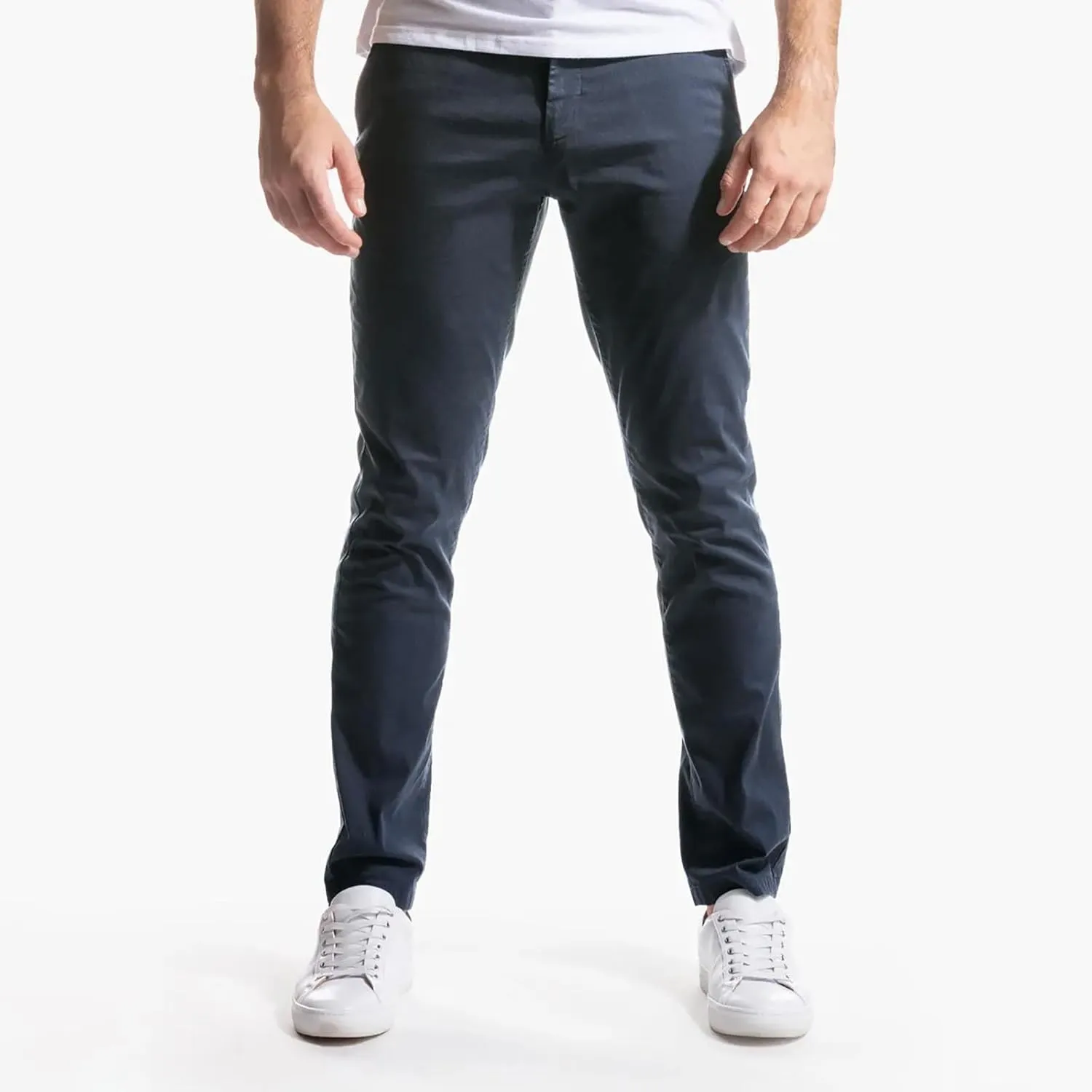 Pants for Men Slim Fit Men's Classic Veneer Crease Flat Head Chinos Mature Men's Straight Leg Pants