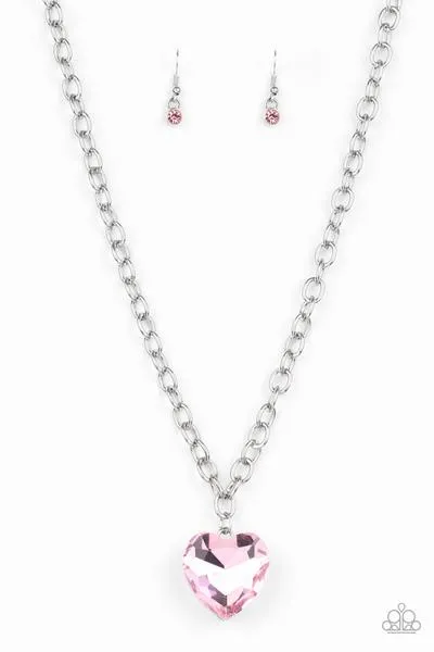 Paparazzi Necklace ~ Flirtatiously Flashy - Pink