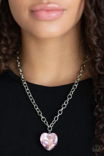 Paparazzi Necklace ~ Flirtatiously Flashy - Pink