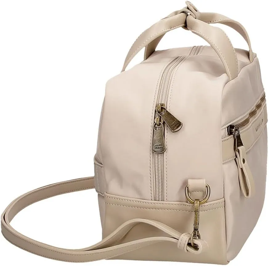 Pepe Jeans Morgan Adaptable Toiletry Bag with Shoulder Bag Beige 31x21x15cm Polyester and PU by Joumma Bags, Beige, One Size, Adaptable Toiletry Bag with Shoulder Bag, Beige, One Size, Adaptable