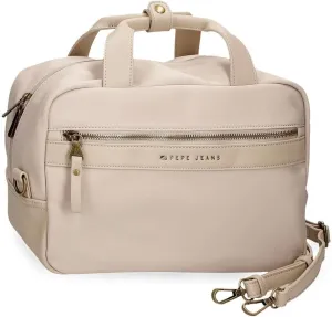 Pepe Jeans Morgan Adaptable Toiletry Bag with Shoulder Bag Beige 31x21x15cm Polyester and PU by Joumma Bags, Beige, One Size, Adaptable Toiletry Bag with Shoulder Bag, Beige, One Size, Adaptable