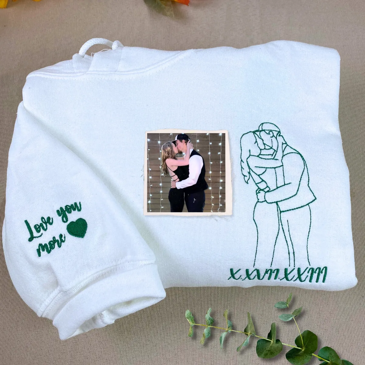 Personalized Gift for Boyfriend Girlfriend with Embroidered Matching Sweatshirt or Hoodie