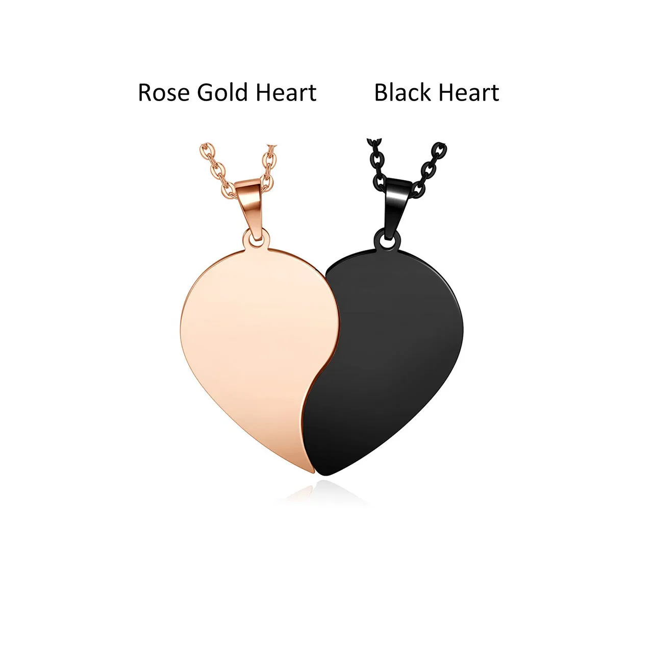 Personalized Matching Heart Puzzle Couple Necklaces 2PCS | Jovivi