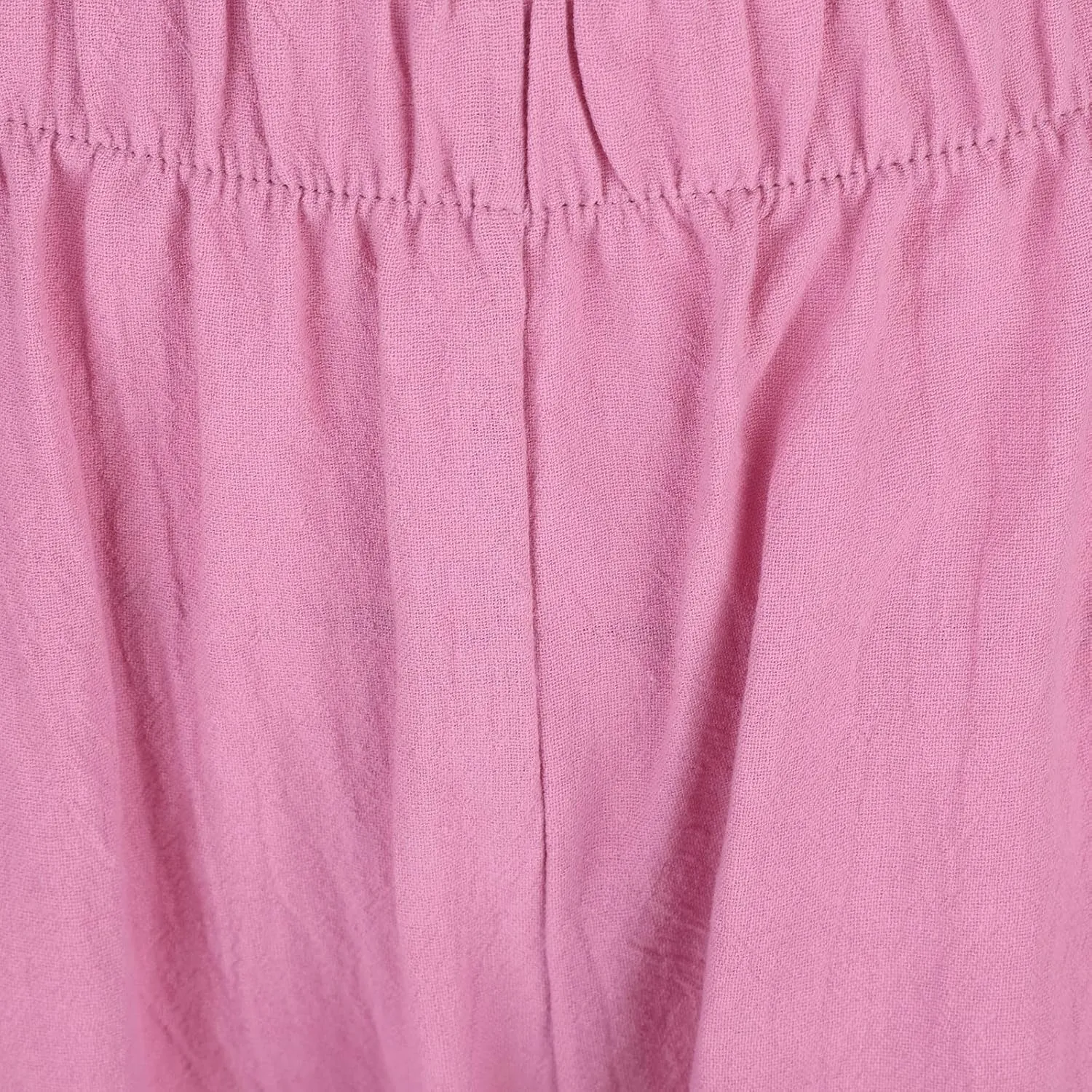 Petite Linen Pants for Women Casual Loose Elastic High Waisted Straight Long Trousers Summer Beach Travel Vacation