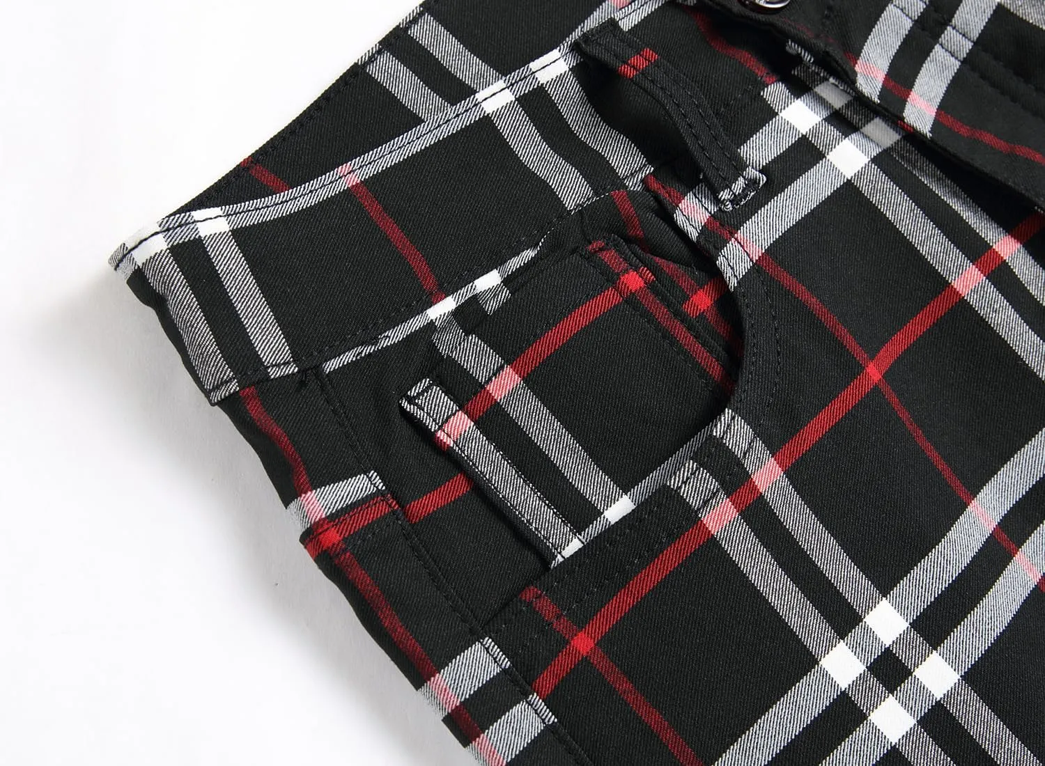Plaid Pants for Men, Mens Skinny Stretch Slim fit Chinos Golf Business Dress Casual Pants