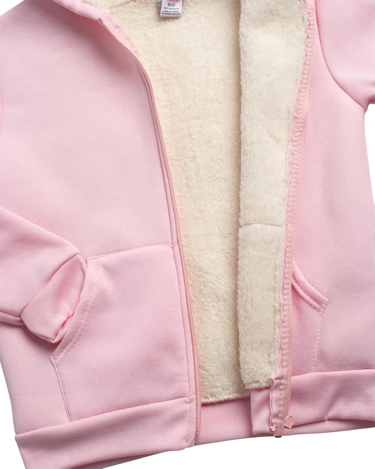 Real Love Girls' Jogger Set - 2 Piece Fully Sherpa Lined Fleece Zip Up Hoodie and Cargo Jogger Pants for Girls (5-16)