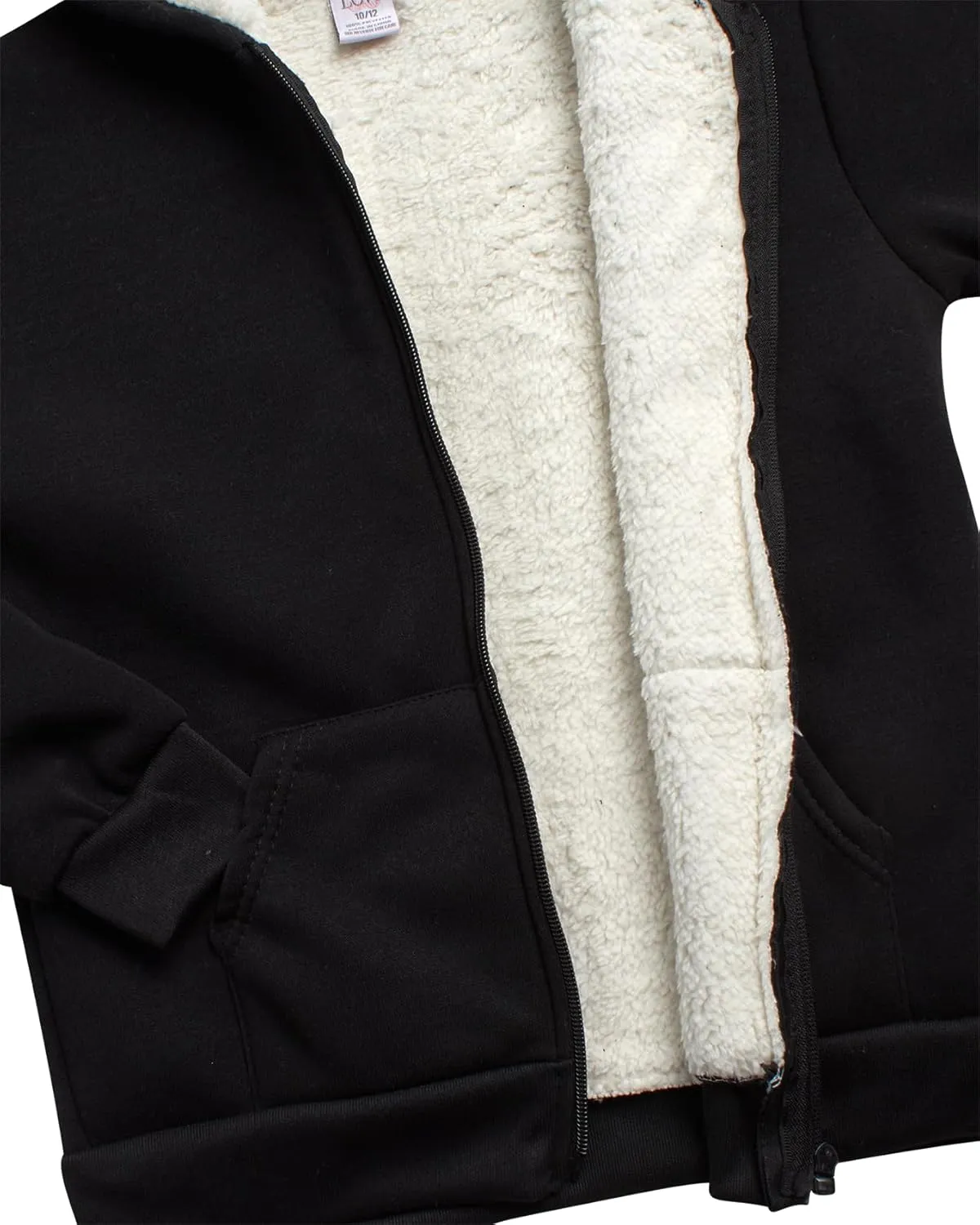 Real Love Girls' Jogger Set - 2 Piece Fully Sherpa Lined Fleece Zip Up Hoodie and Cargo Jogger Pants for Girls (5-16)