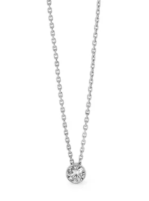 Round Bezel Set Solitaire Diamond Pendant