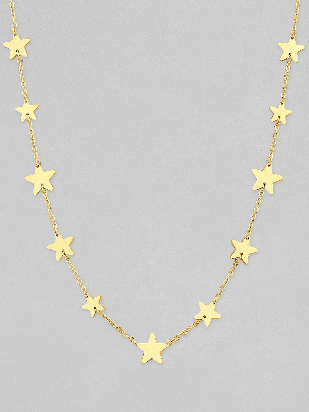 Rubans Voguish 18K Gold Plated Stainless Steel Waterproof Chain With Stars Details.