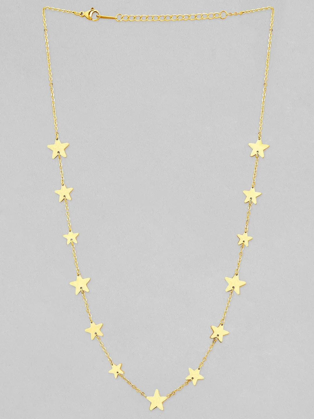 Rubans Voguish 18K Gold Plated Stainless Steel Waterproof Chain With Stars Details.