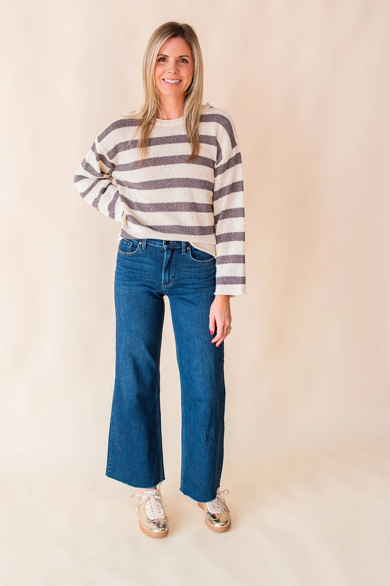 Ryan High Rise Fab AB Super Wide Leg Raw Hem