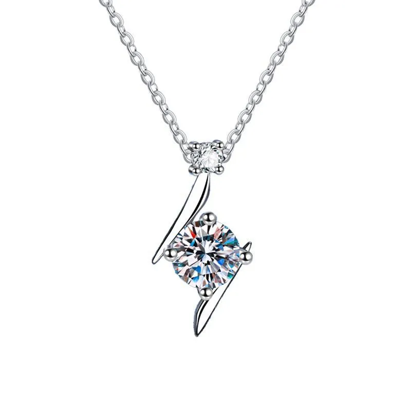 S925 Sterling Silver Moissanite Clavicle Necklace