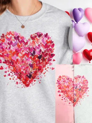 SALE- Brushstroke Hearts Print Pullover (2 colors!)