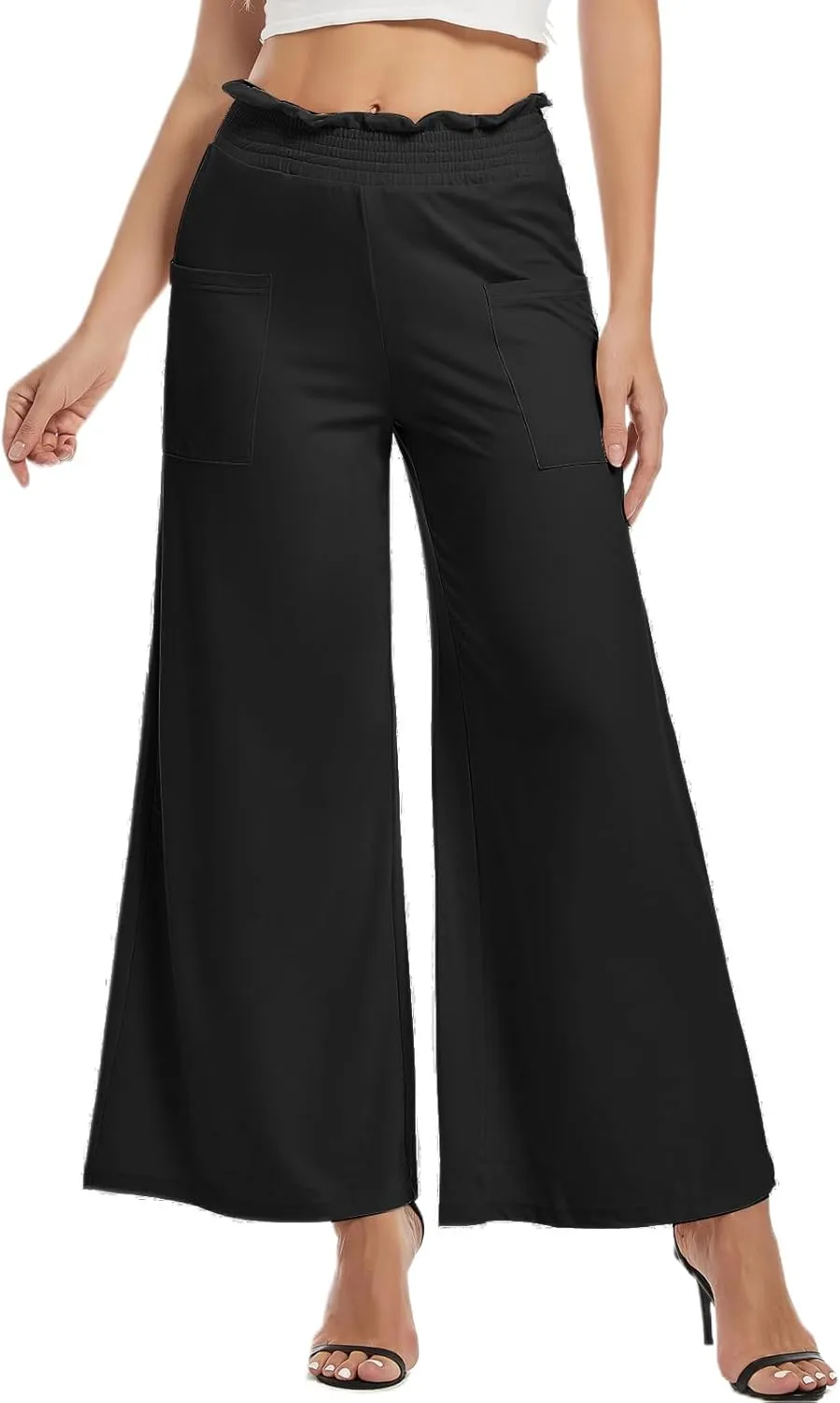 sandbank Wide Leg Pants for Women High Waist Palazzo Pants 2024 Long Dress Pants Trousers with Pockets