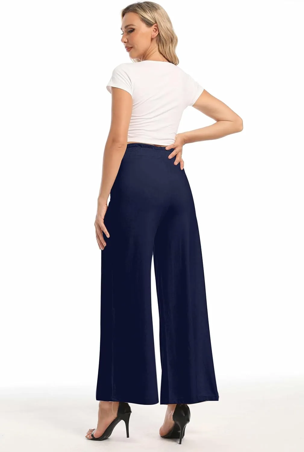 sandbank Wide Leg Pants for Women High Waist Palazzo Pants 2024 Long Dress Pants Trousers with Pockets