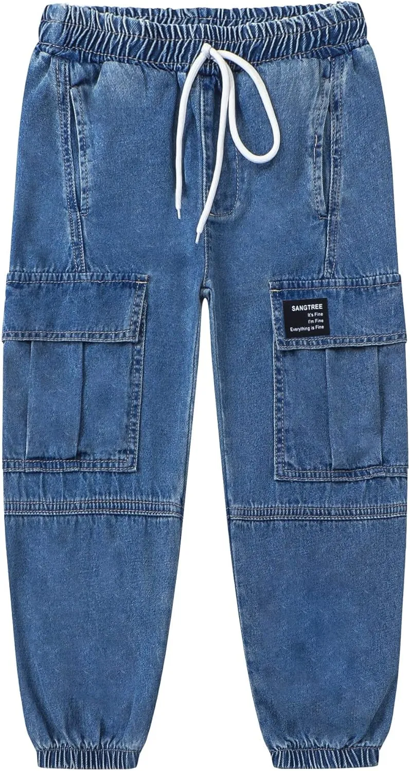 SANGTREE Girls & Womens Drawstring Cargo Jogger Pants,3 Years - Women 3XL