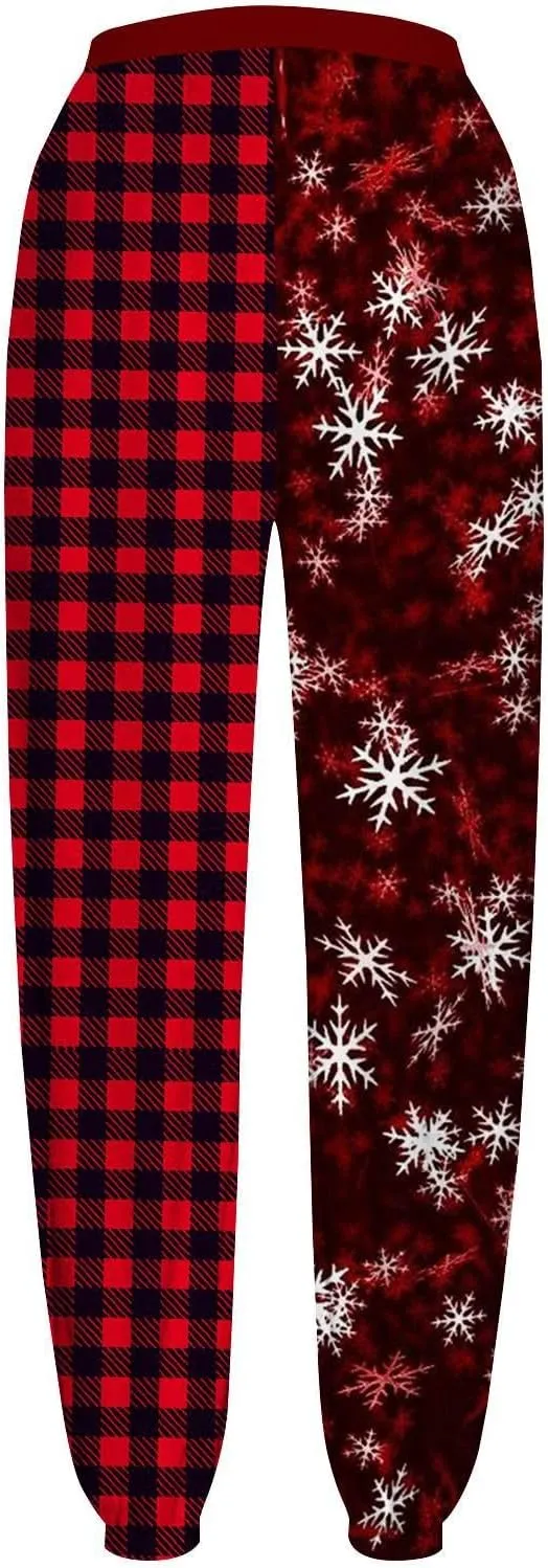 sdbrld Wide Leg Sweatpants Women Casual 3D Novelty Printed Ladies Sweatpants High Waist Warm Bottoming Pants Lounge Trousers