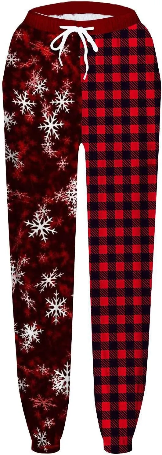 sdbrld Wide Leg Sweatpants Women Casual 3D Novelty Printed Ladies Sweatpants High Waist Warm Bottoming Pants Lounge Trousers