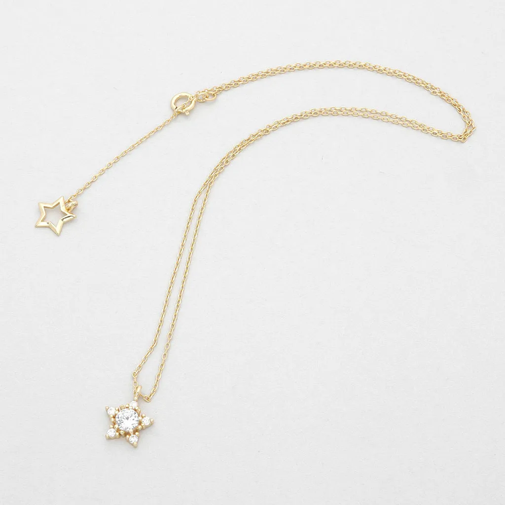 Sterling Silver C.Z Star Necklace