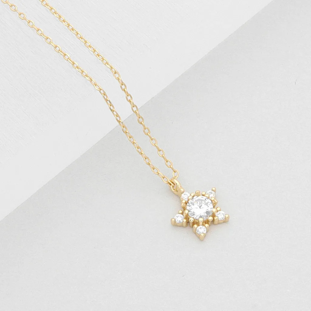 Sterling Silver C.Z Star Necklace