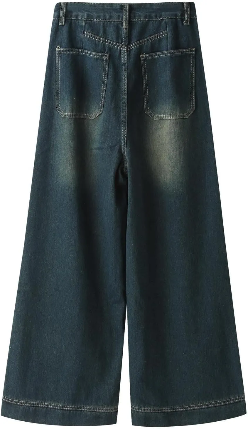 Straight Leg Jeans for Women High Waisted Frayed Baggy Pants Raw Hem Loose Floor Length Wide Leg Boyfriends Jeans