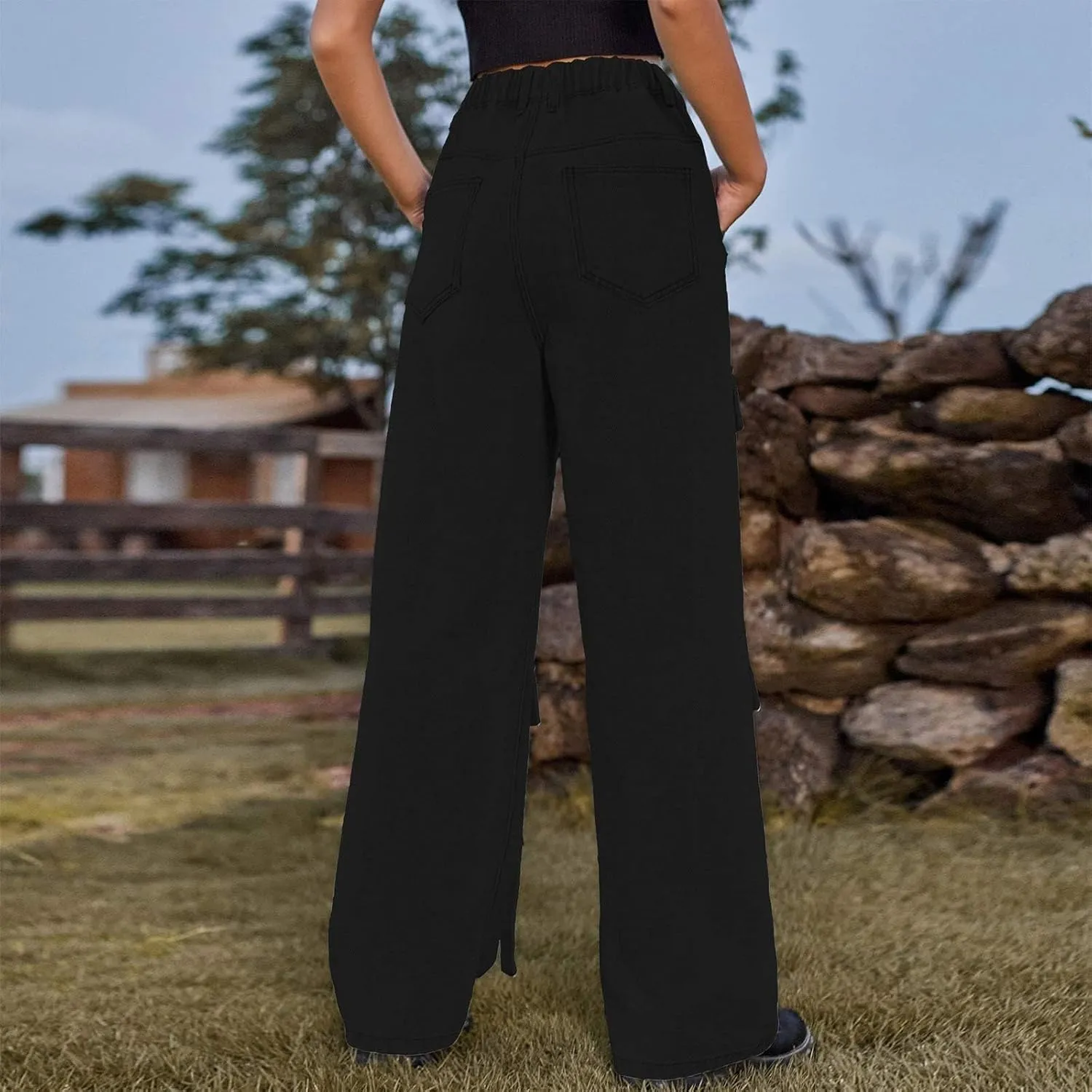 Straight Leg Jeans for Women High Waisted Wide Leg Boyfriend Denim Pants Frayed Raw HemCasual Baggy Trousers